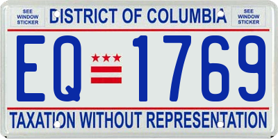 DC license plate EQ1769