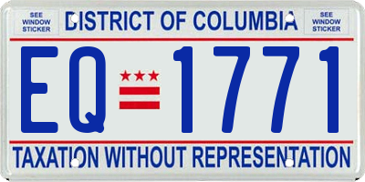 DC license plate EQ1771