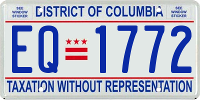 DC license plate EQ1772