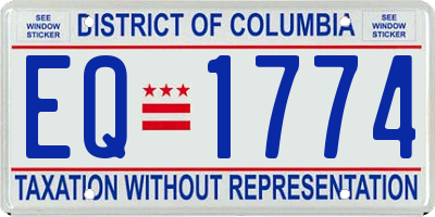 DC license plate EQ1774