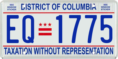 DC license plate EQ1775