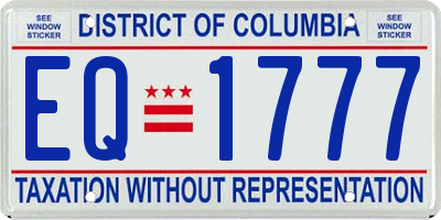 DC license plate EQ1777