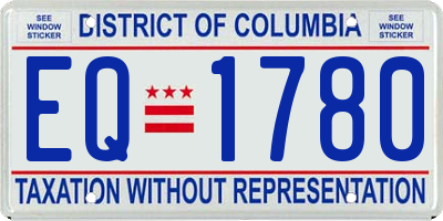 DC license plate EQ1780