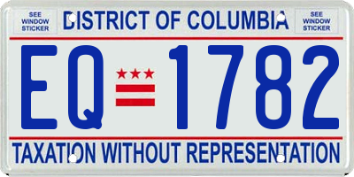 DC license plate EQ1782