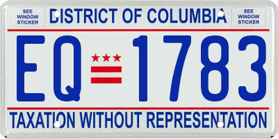 DC license plate EQ1783