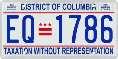 DC license plate EQ1786