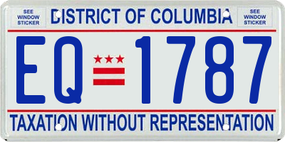 DC license plate EQ1787