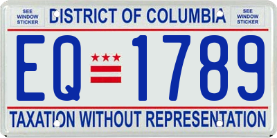 DC license plate EQ1789