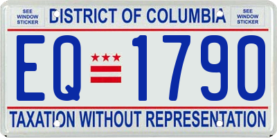 DC license plate EQ1790