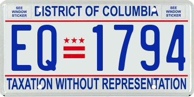 DC license plate EQ1794