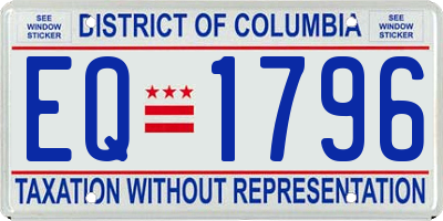 DC license plate EQ1796