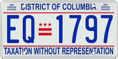 DC license plate EQ1797