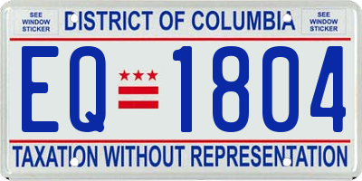 DC license plate EQ1804