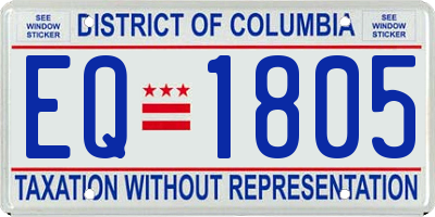 DC license plate EQ1805