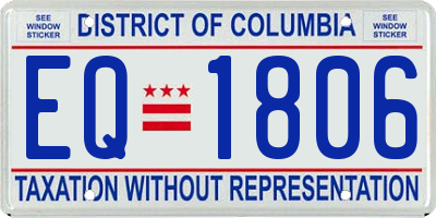 DC license plate EQ1806