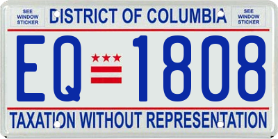 DC license plate EQ1808