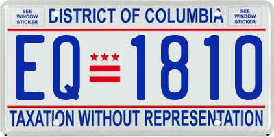 DC license plate EQ1810