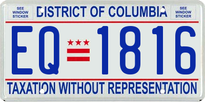DC license plate EQ1816