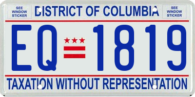 DC license plate EQ1819