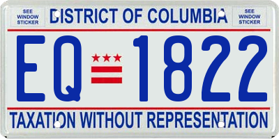 DC license plate EQ1822