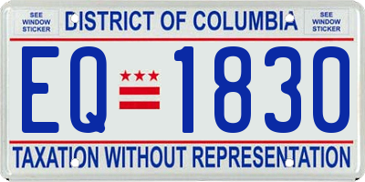 DC license plate EQ1830