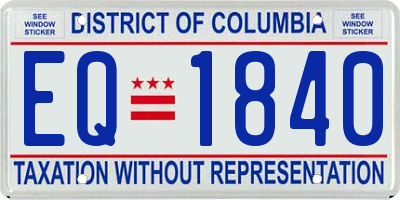 DC license plate EQ1840