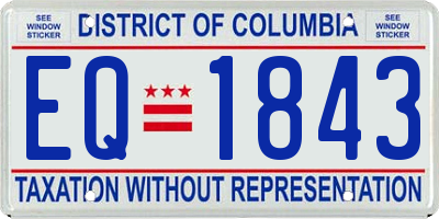 DC license plate EQ1843