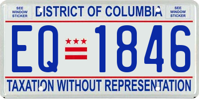 DC license plate EQ1846