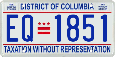 DC license plate EQ1851