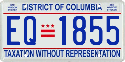 DC license plate EQ1855