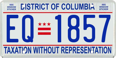 DC license plate EQ1857