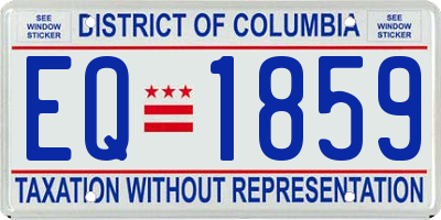 DC license plate EQ1859