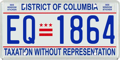 DC license plate EQ1864