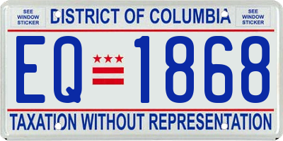 DC license plate EQ1868