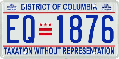DC license plate EQ1876