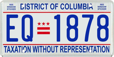 DC license plate EQ1878