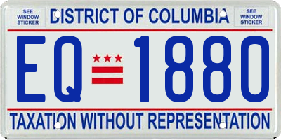 DC license plate EQ1880