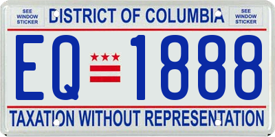 DC license plate EQ1888