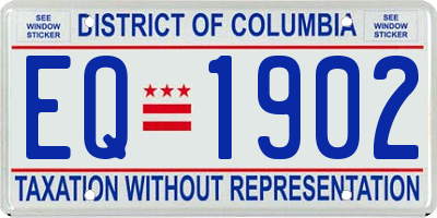 DC license plate EQ1902
