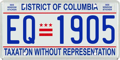 DC license plate EQ1905