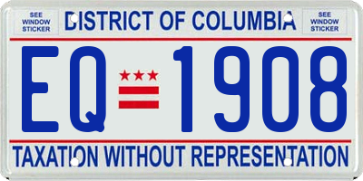 DC license plate EQ1908