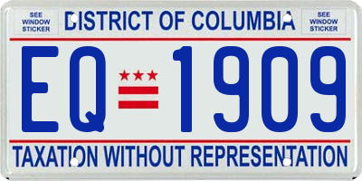 DC license plate EQ1909