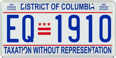 DC license plate EQ1910