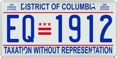 DC license plate EQ1912