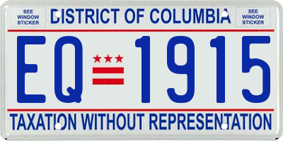 DC license plate EQ1915