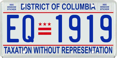 DC license plate EQ1919