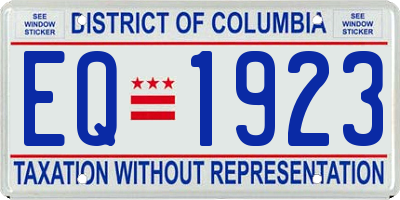 DC license plate EQ1923