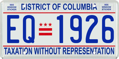 DC license plate EQ1926
