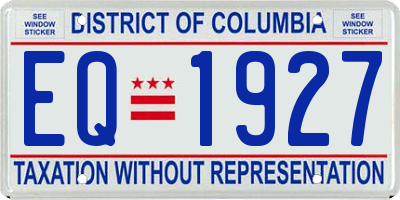 DC license plate EQ1927