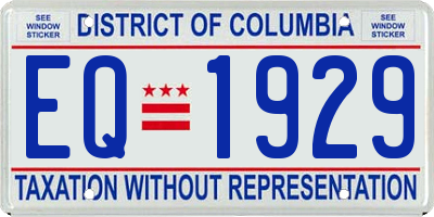 DC license plate EQ1929